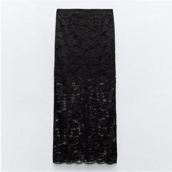 Zara Dresses & Skirts - ZARA LACE MIDI SKIRT Size M NEW WITH TAG!